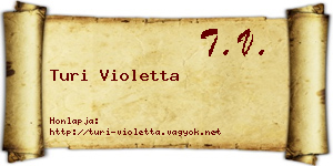 Turi Violetta névjegykártya